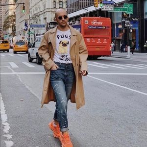 Collusion unisex trench coat in nude